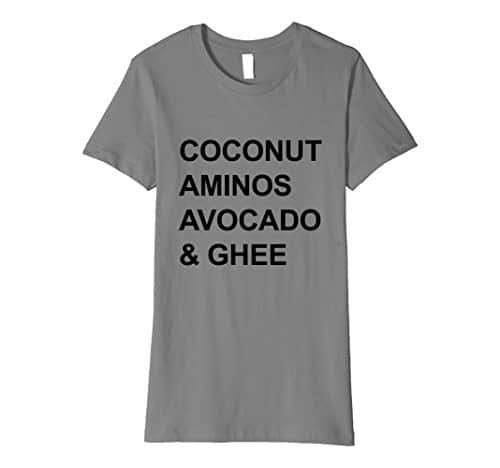 Coconut Aminos Avocado & Ghee gray t-shirt