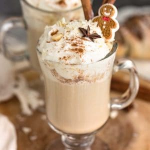 Gingerbread Latte is the perfect cozy homemade drink once December hits. Best part of all, you can skip the trip to Starbucks with this copycat version. The combination of warm spices like ginger, nutmeg and molasses just screams the holidays