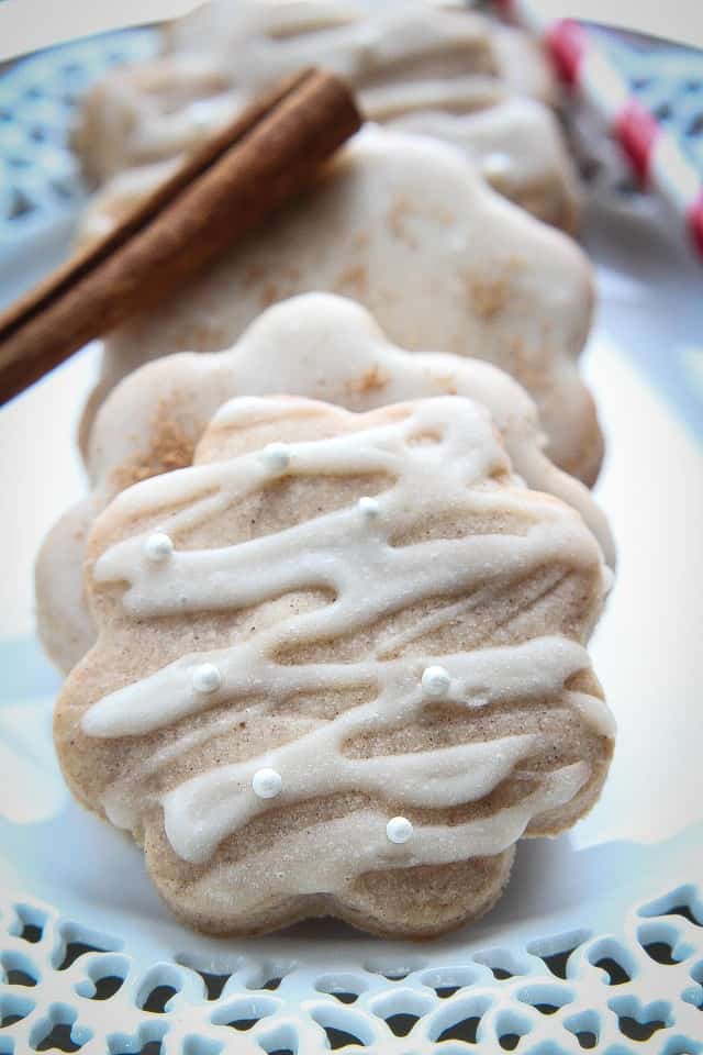 Glazed Eggnog Shortbread cookies are the perfect treat for the holidays.