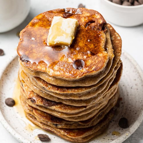 Healthy Chocolate Chip Pancakes - Life Made Sweeter
