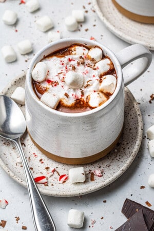 Healthy Peppermint Hot Chocolate - Life Made Sweeter