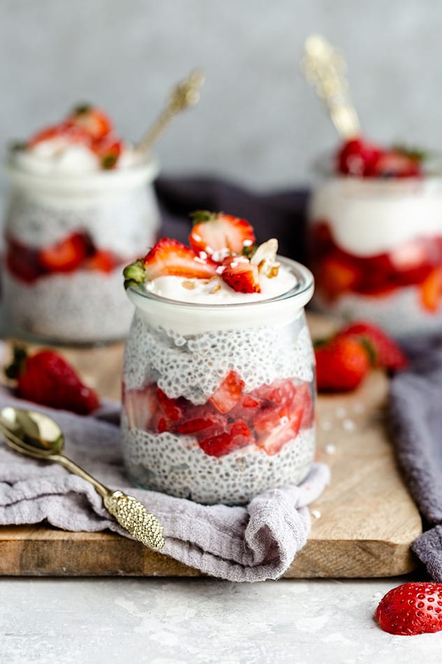 Roasted Strawberry Chia Pudding - A Life Delicious