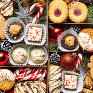 Close-up of Christmas cookie box