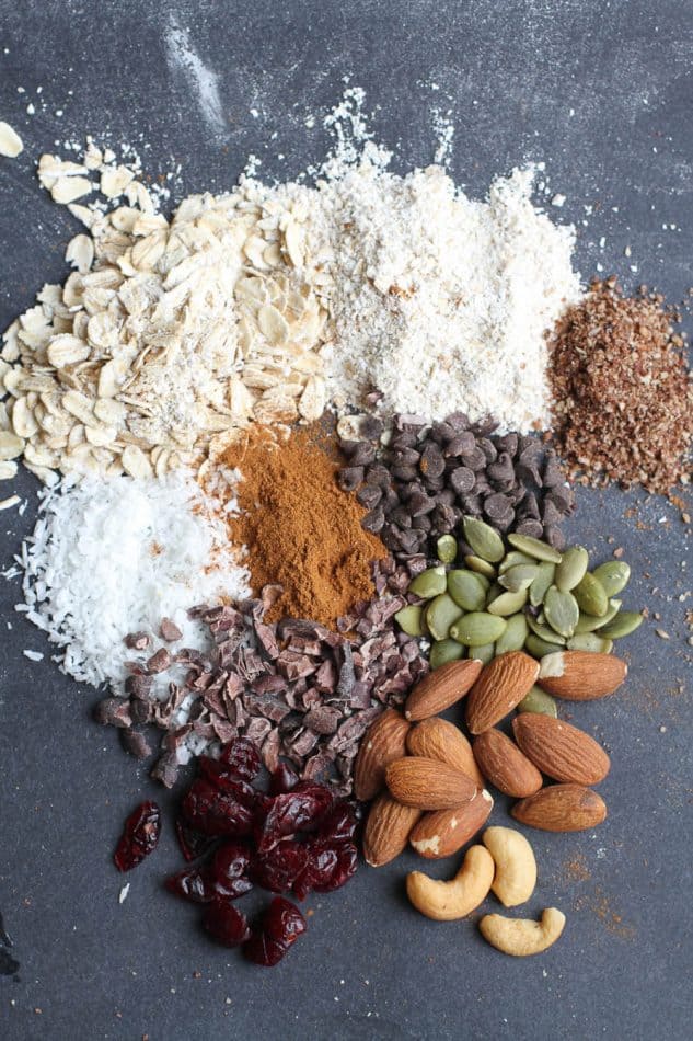 Ingredients for Healthy Almond Cranberry Granola Bars