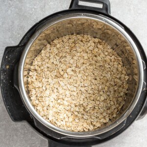 Rolled oats inside of an instant pot sitting on a kitchen counter