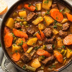 This recipe for Classic Homemade Beef Stew makes the perfect comforting dish on a cold day. Best of all, it’s easy to make and has the most delicious tender meat with carrots, potatoes, sweet potatoes and celery. So good for warming up on a cold day and reminds you of mom's home cooking!