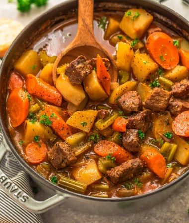 pot of classic homemade beef stew