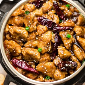 Instant Pot General Tso’s Chicken - the perfect easy weeknight meal made in the pressure cooker. Best of all, this healthier recipe for this popular takeout dish has the same amazing flavors as your local Chinese restaurant. Low carb, keto and paleo-friendly!