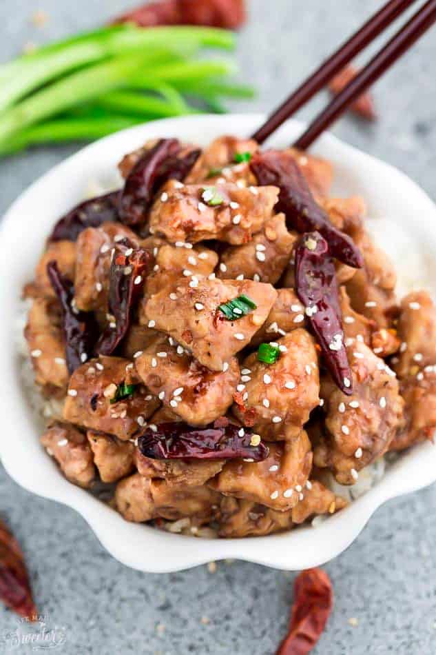 Instant Pot General Tso’s Chicken - the perfect easy weeknight meal made in made in the pressure cooker. Best of all, this healthier recipe for a popular takeout dish has the same amazing flavors as your local Chinese restaurant. Low carb, keto and paleo-friendly! 