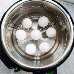Six Large Eggs Inside of a Pressure Cooker