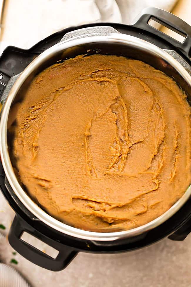 Top view of Mashed Sweet Potatoes in an Instant Pot Pressure Cooker
