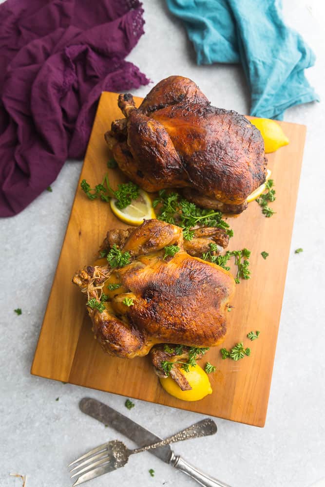 Instant Pot Whole Chicken cooked rotisserie style