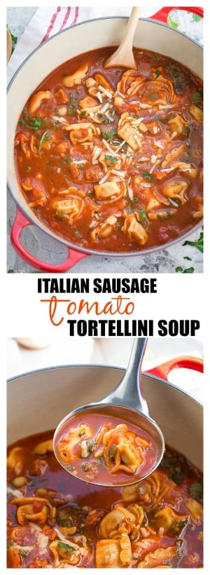 Italian Sausage Tomato Tortellini Soup