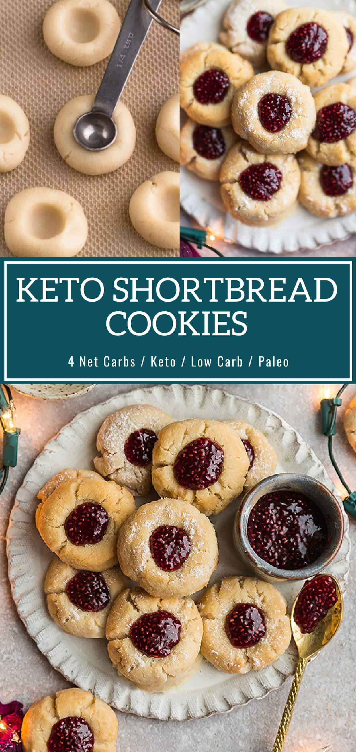 Keto Shortbread Cookies - Best Low Carb Jam Thumbprint Cookies