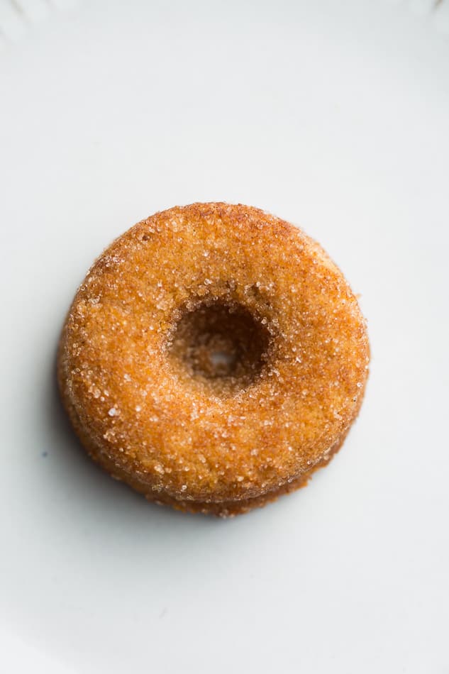 1 Single Almond Flour Keto Donut on a white plate 