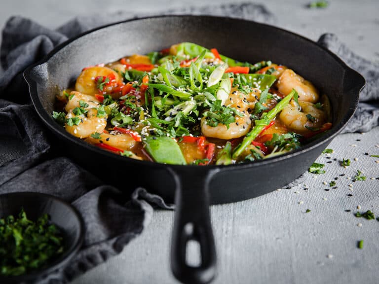 Keto Shrimp StirFry Low Carb Seafood Dinner Recipe With Vegetables