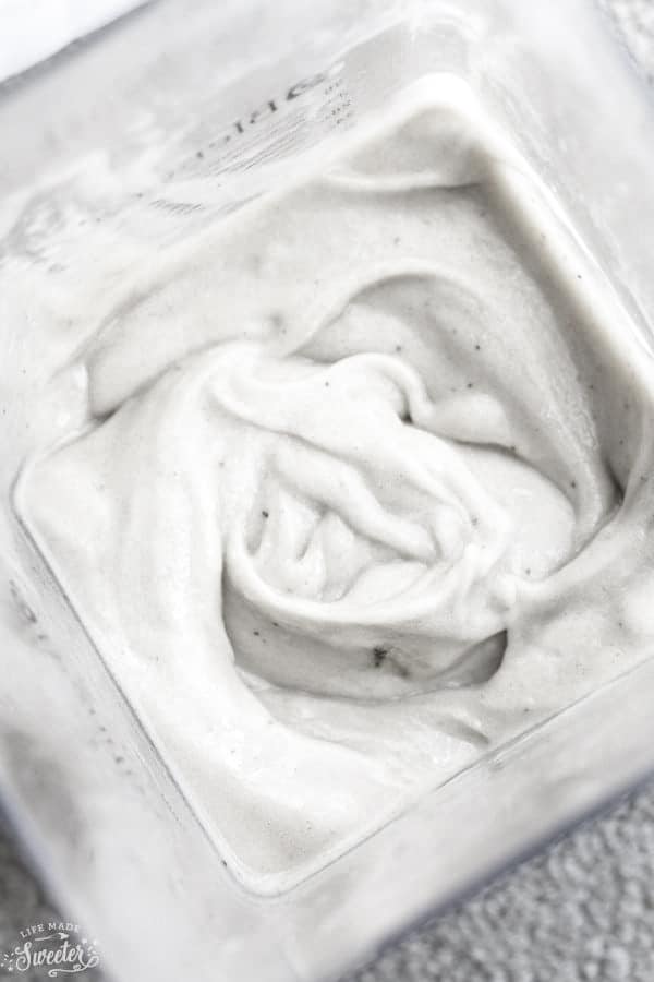 Top view of Low Carb Keto Ice Cream in a Blender