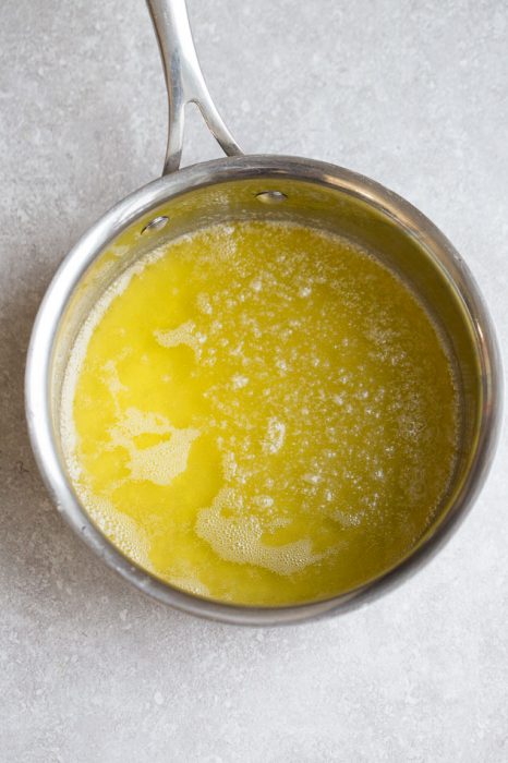 Melted butter in a pot