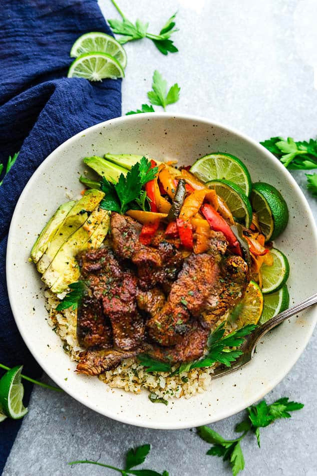 Grain Bowls with Grilled Corn, Steak, and Avocado Recipe