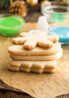 Side view of stacked Keto Sugar Cookies