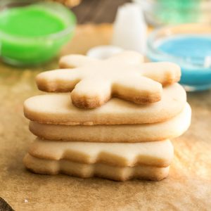 Side view of stacked Keto Sugar Cookies