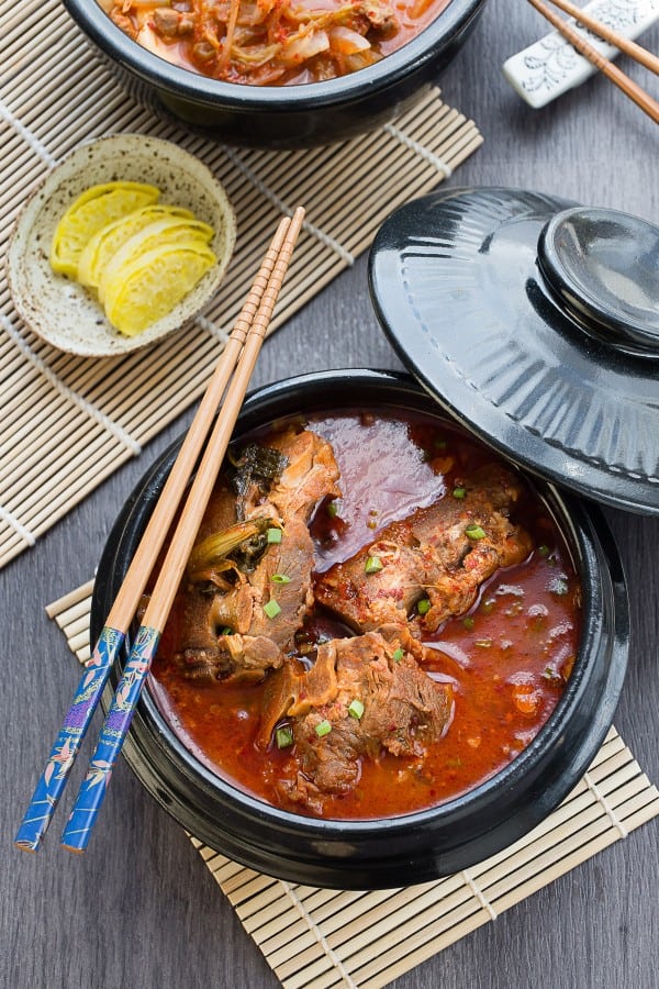Korean Pork Bone Soup (Gamjatang) makes the perfect comforting meal on a chilly day!