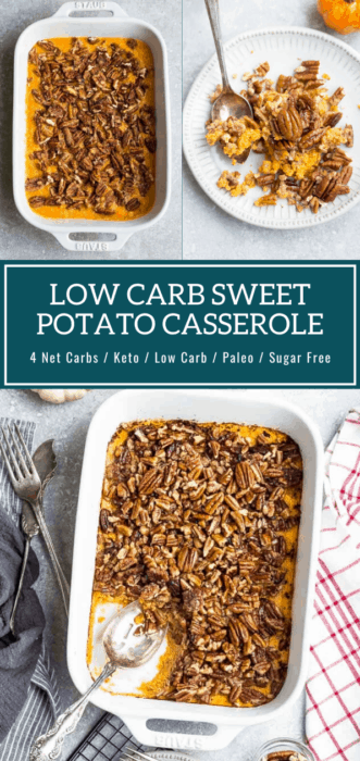 Low Carb Sweet Potato Casserole Paleo Keto Sugar Free Best Thanksgiving Side Dish