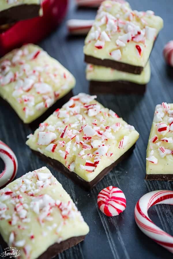 Layered White Chocolate Peppermint Fudge makes the perfect gift for the holidays!