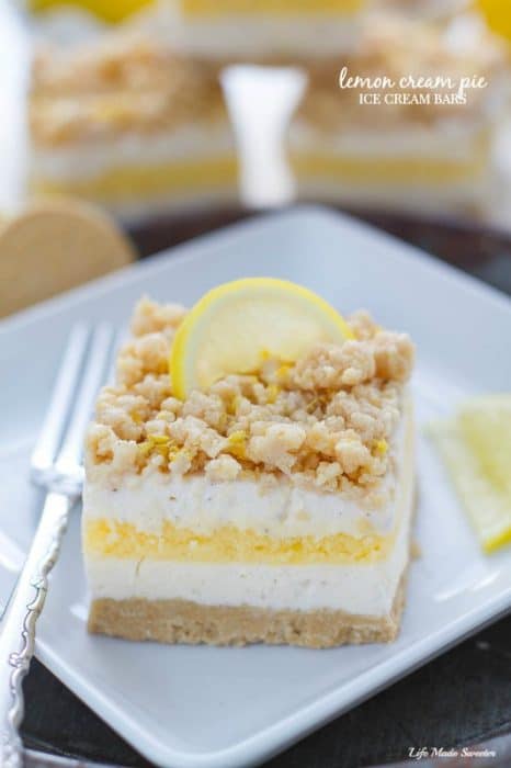 Lemon Cream Pie Ice Cream Bars - Life Made Sweeter