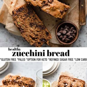 Pinterest collage for zucchini bread.