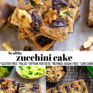 Pinterest collage of zucchini cake.
