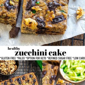 Pinterest collage of zucchini cake.
