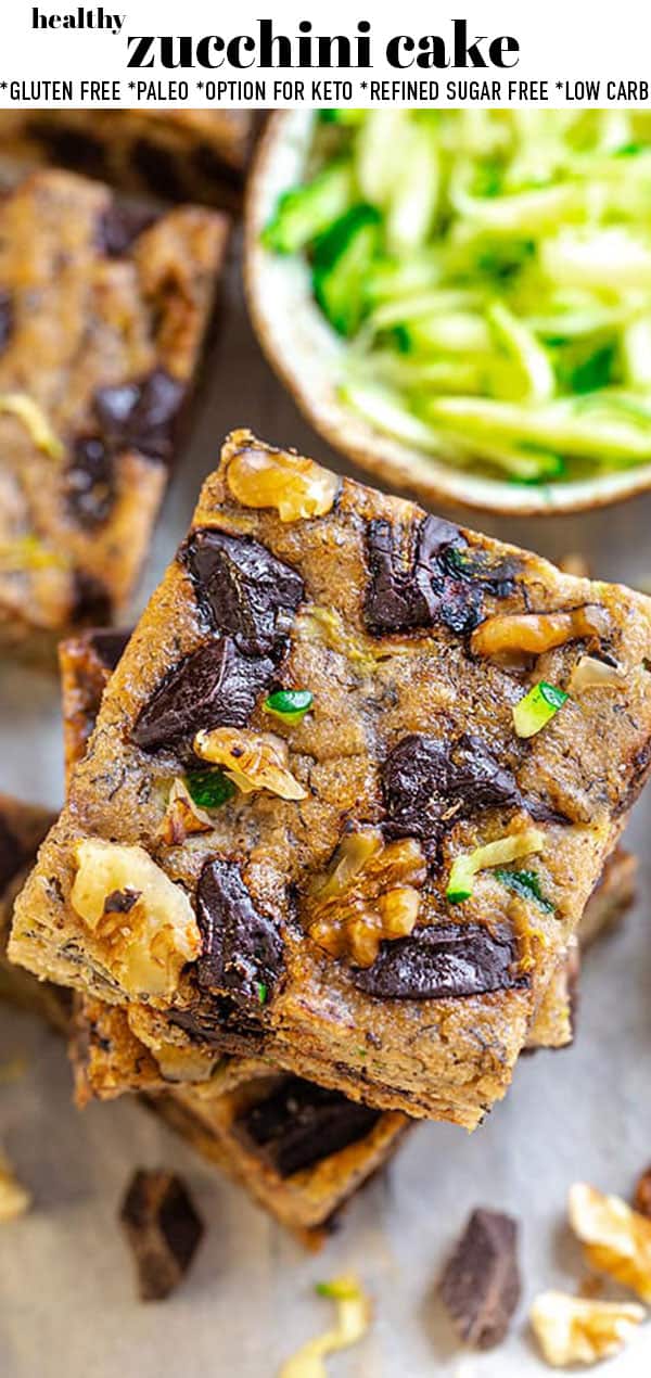 Zucchini Cake Paleo + GlutenFree Zucchini Bars
