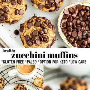 Pinterest collage of zucchini muffins.