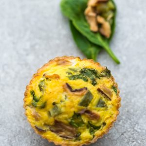 Mushroom, Pepper and Spinach Breakfast Egg Muffin Cups are the perfect easy make-ahead breakfast for on the go. Best of all, they are packed with protein and so convenient for busy mornings, weekend or holiday brunch! Broccoli and Cheddar Cheese, Buffalo Chicken, Ham and Cheddar Cheese, Jalapeno Popper, Kimchi, Mushroom, Pepper and Spinach, Sun-Dried Tomato and Spinach, Tomato, Basil and Parmesan