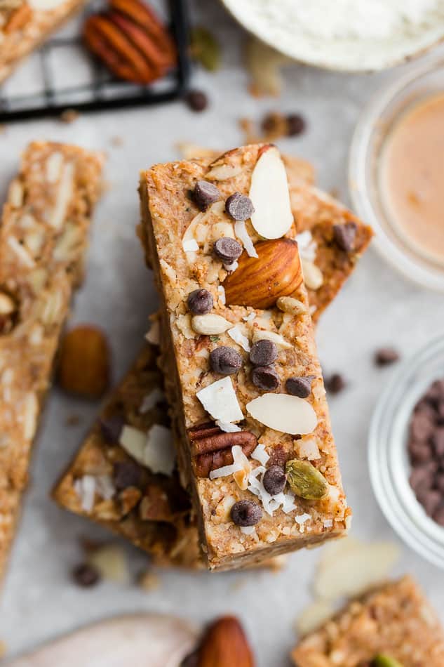 No-Bake Trail Mix Bars {more protein, less sugar}