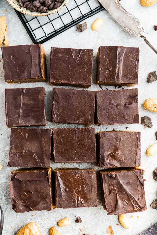 Top view of Low Carb Keto Peanut Butter Bars
