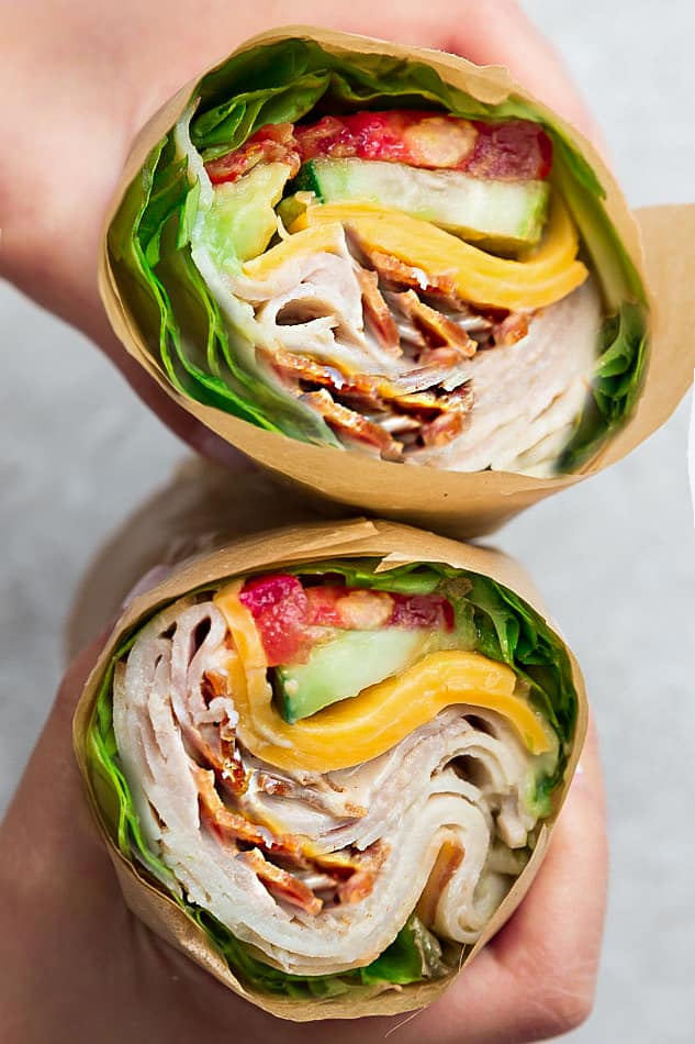 Close up image of low carb wraps for Memorial Day.
