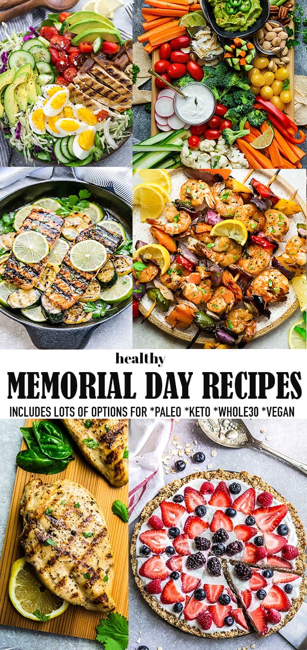 Pinterest image for healthy Memorial Day recipes.