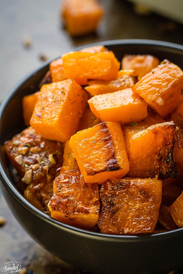 Maple Pecan Roasted Butternut Squash make the perfect easy side dish