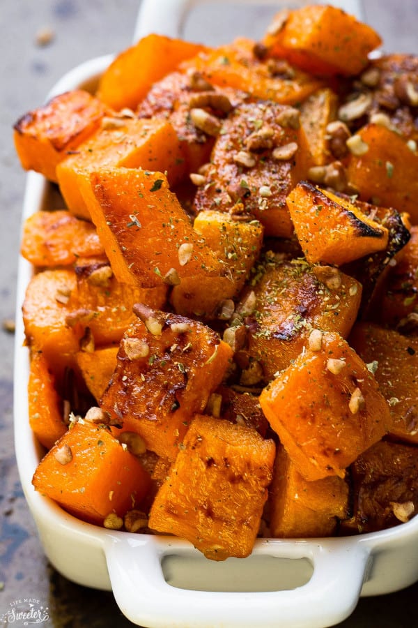 Maple Pecan Roasted Butternut Squash make the perfect easy side dish!!