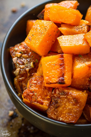 Maple Pecan Roasted Butternut Squash make the perfect easy side dish