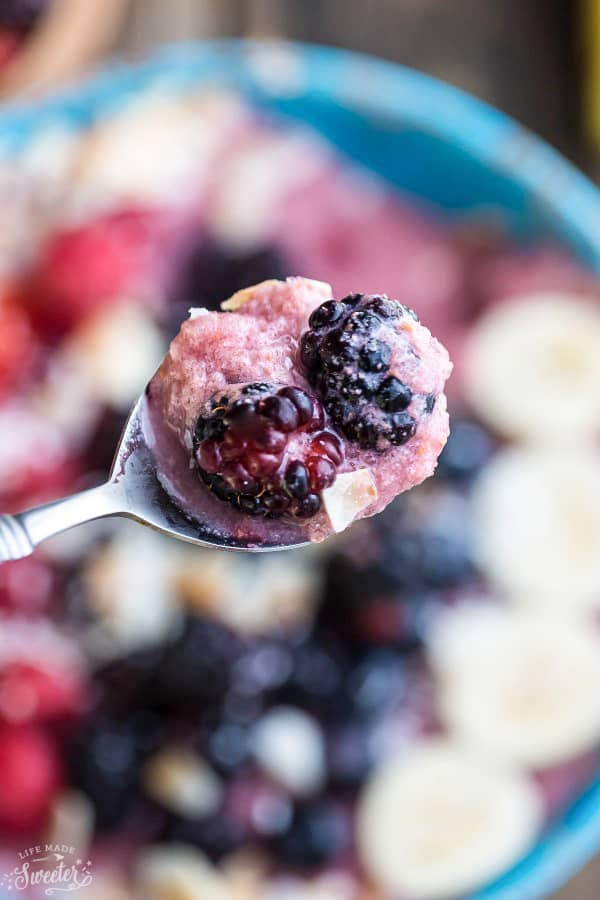 Mixed Berry Detox Smoothie Bowls make the perfect healthy breakfast or snack! Best of all, they're so easy to customize!