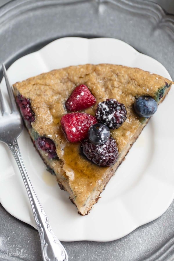 Mixed Berry Paleo Coconut Flour Pancakes are the perfect healthy weekend breakfast