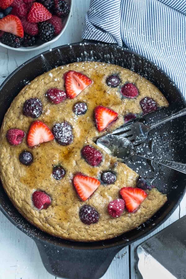 Mixed Berry Paleo Coconut Flour Pancakes are the perfect healthy weekend breakfast