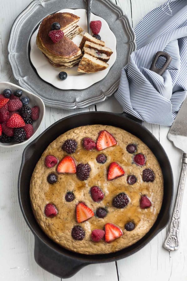 Mixed Berry Paleo Coconut Flour Pancakes are the perfect healthy weekend breakfast