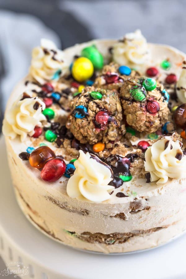 Monster Oatmeal Cookie Icebox Cake makes the perfect no bake dessert for sharing
