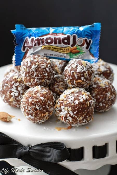 No Bake Almond Joy Energy Bites make the perfect healthy snack. Best of all, they're gluten free, refined sugar free and vegan!