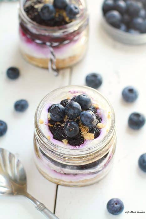 No-Bake Blueberry Cheesecake Parfait make a delightful sweet treat