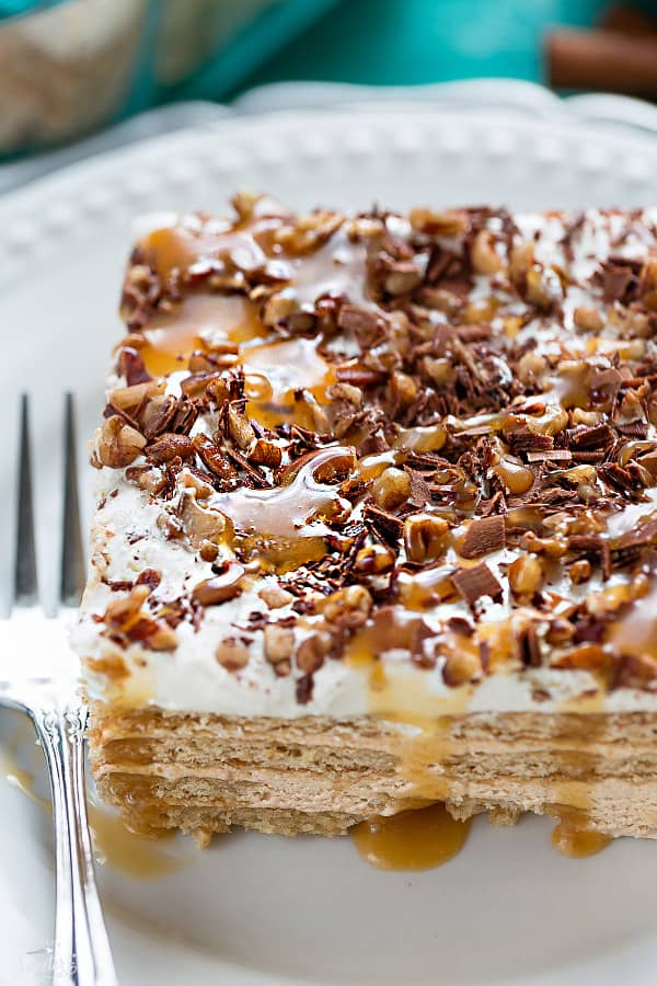 No Bake Pumpkin Icebox Cake makes the perfect make ahead fall dessert. Best of all, takes just minutes to whip up and full of cozy fall flavors!